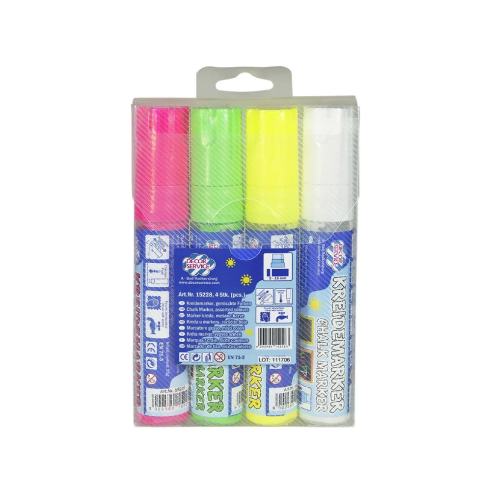 Kreidemarker 4 Farben gemischt, Schreibbreite 3-15mm, 4 Stk. – Bild 2