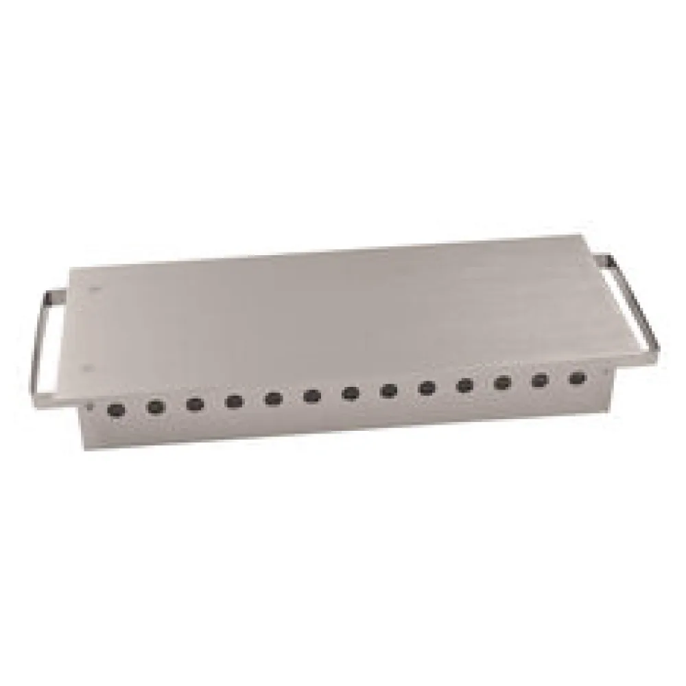 Rechaud aus Edelstahl, Speisewärmer Wärmeplatte für 2 Teelichter silber 37x18x6.5cm