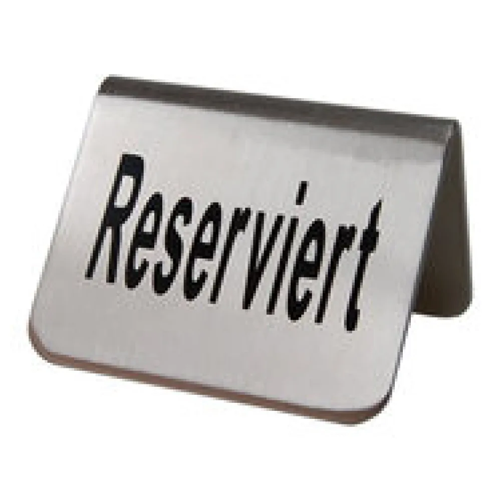 Tischaufsteller "Reserviert" aus Edelstahl, 5.2x3.5cm, 1 Stk.
