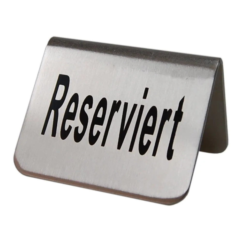 Tischaufsteller "Reserviert" aus Edelstahl, 5.2x3.5cm, 1 Stk. – Bild 2