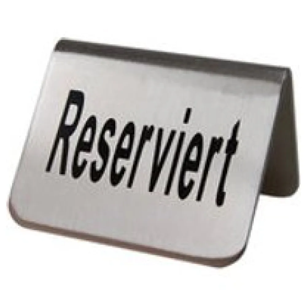Tischaufsteller "Reserviert" aus Edelstahl, 5.2x3.5cm, 1 Stk. – Bild 3