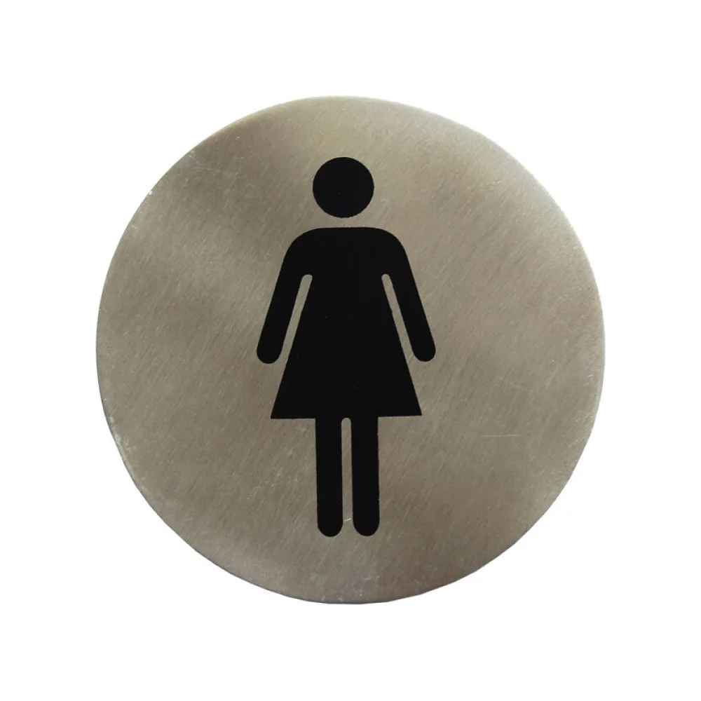 Hinweisschild "Damen" aus Edelstahl, O7,5cm, 1 Stk. – Bild 2