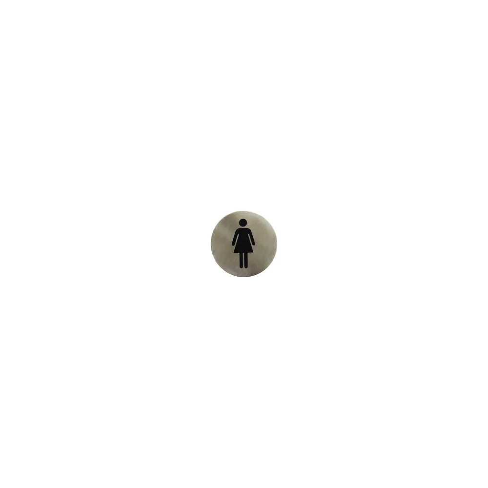 Hinweisschild "Damen" aus Edelstahl, O7,5cm, 1 Stk.