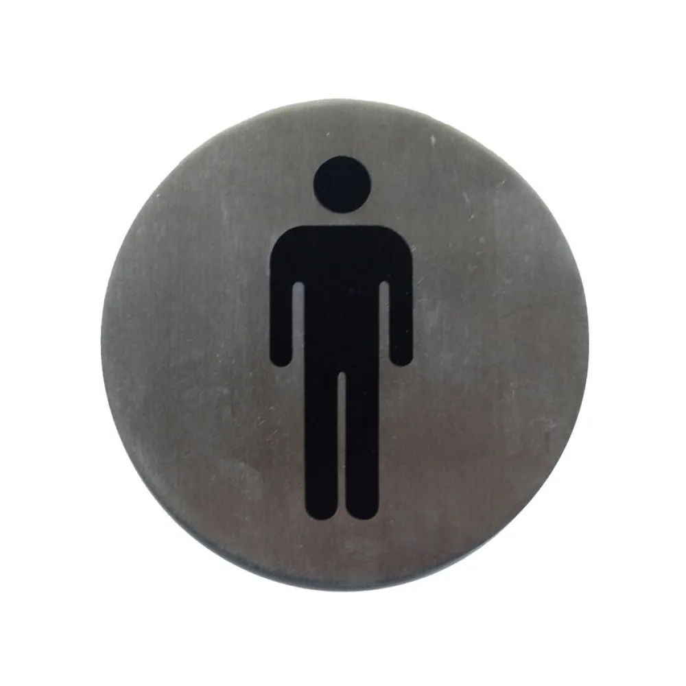 Hinweisschild "Herren" aus Edelstahl, O7.5cm, 1 Stk. – Bild 2