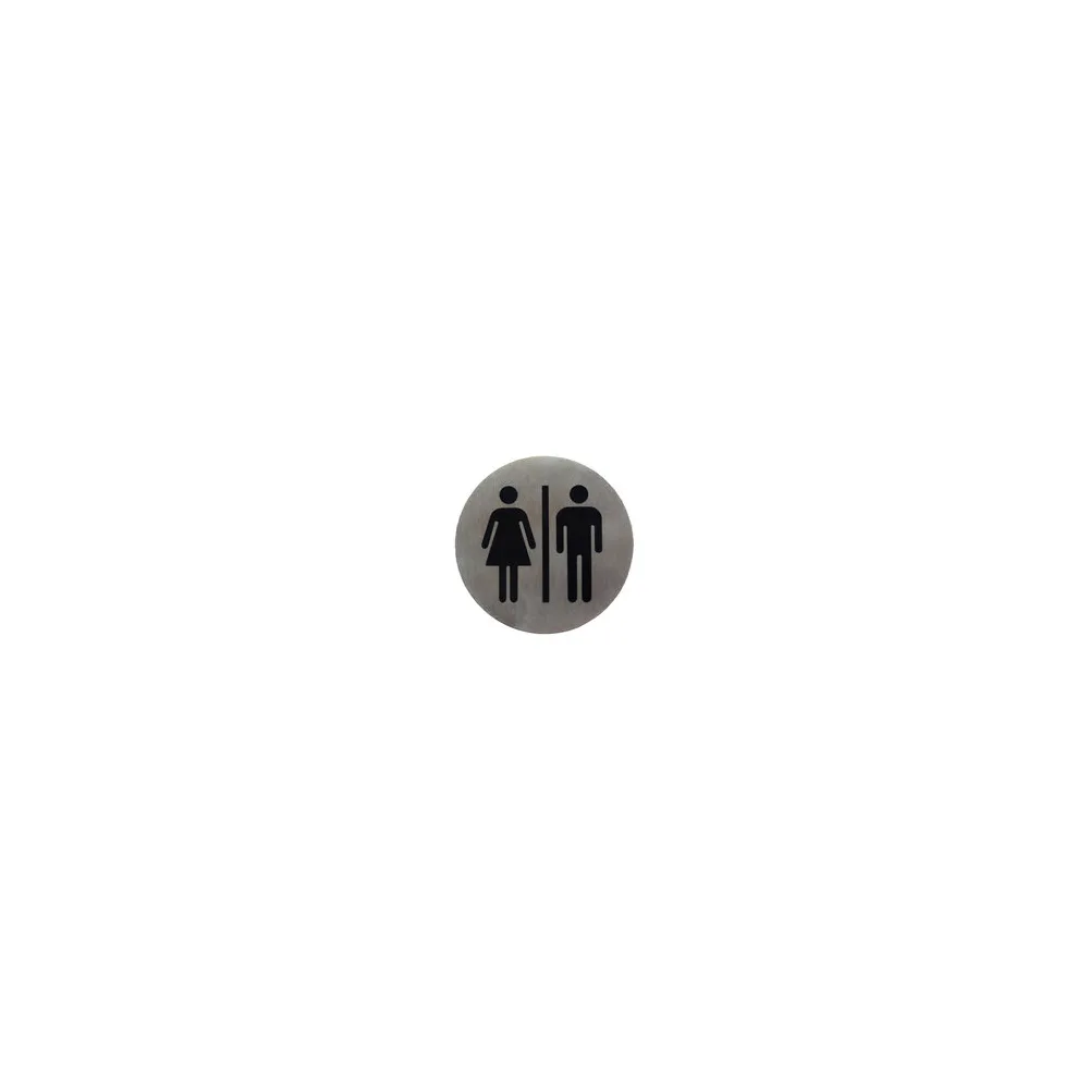 Hinweisschild "Damen/Herren" aus Edelstahl, O7.5cm, 1 Stk.