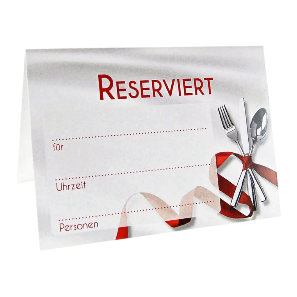 Tischaufsteller "Reserviert" aus Papier, 10.5x15cm, 25 Stk. – Bild 2