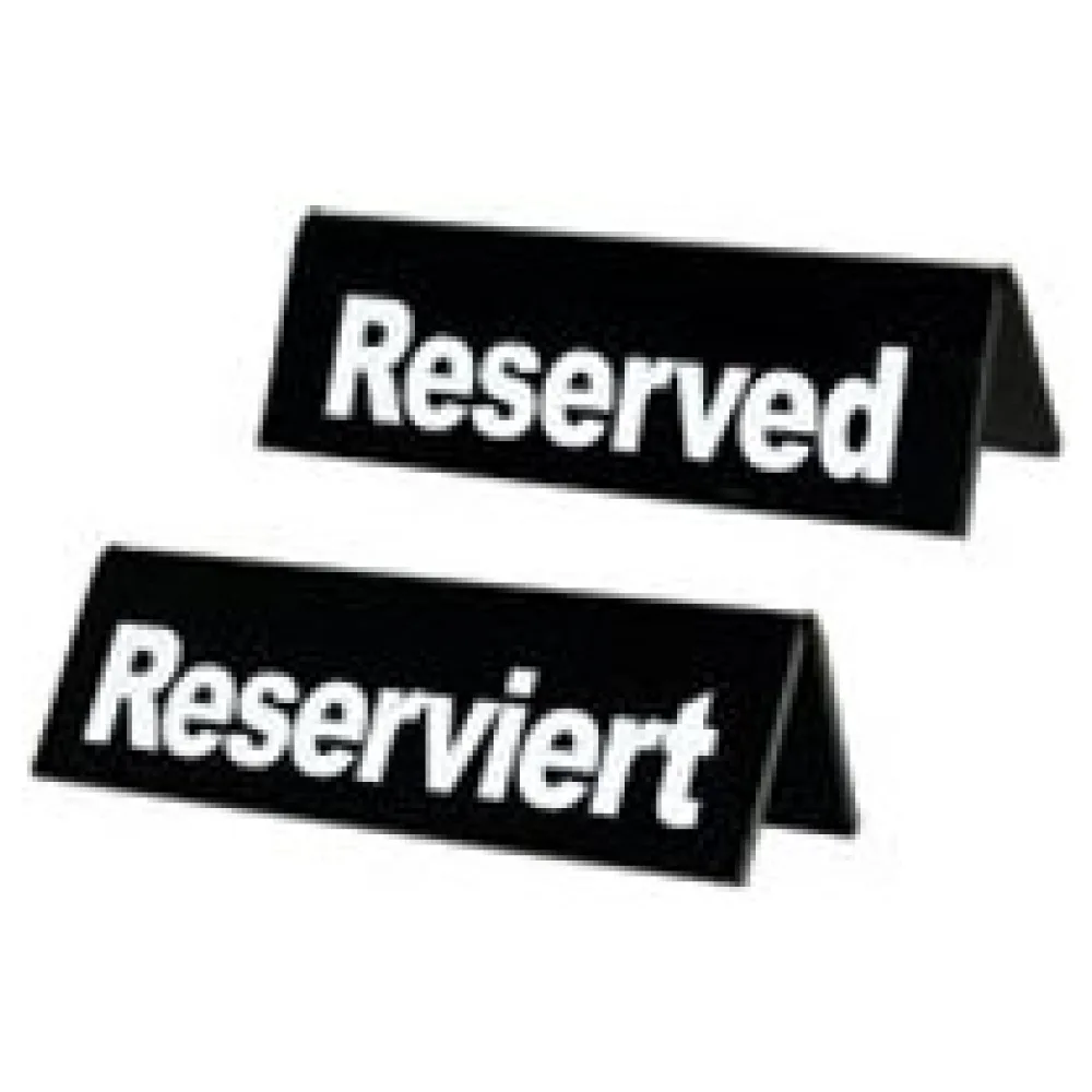 Tischaufsteller "Reserviert" aus Acrylglas, schwarz, 13x3.5x4cm, 1 Stk. – Bild 3