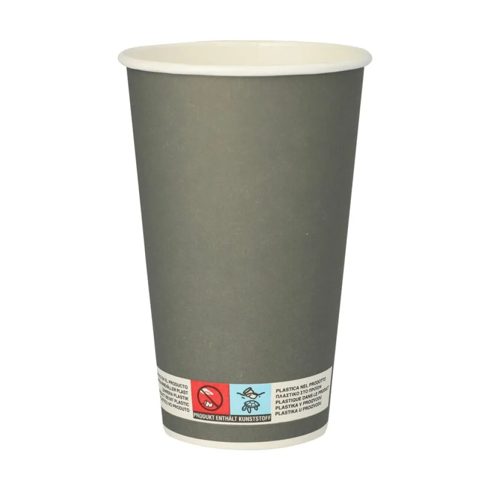 BIO Trinkbecher für Bier Bierbecher aus Pappe 0,4l - 400ml grau, 20 Stk. – Bild 2