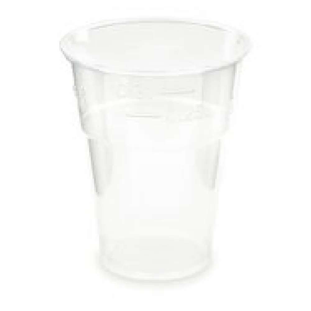 BIO Trinkbecher klar 300 ml 0,3 l Eichstrich Biokunststoff PLA o 85mm, 10 Stk.