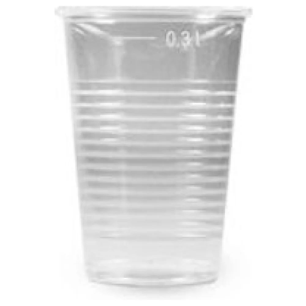 Trinkbecher transparent klar mit Eichstrich 0,3 l, 300 ml, PP, 10 Stk. – Bild 3