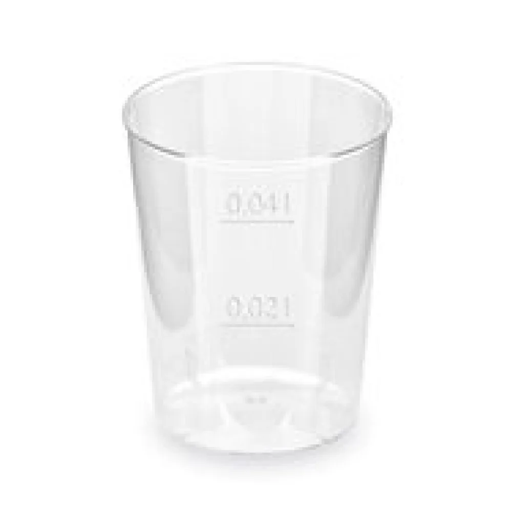 Schnapsbecher glasklar Shotgläser Stamperl mit Eichstrich PS 2cl / 4cl, 10 Stk.