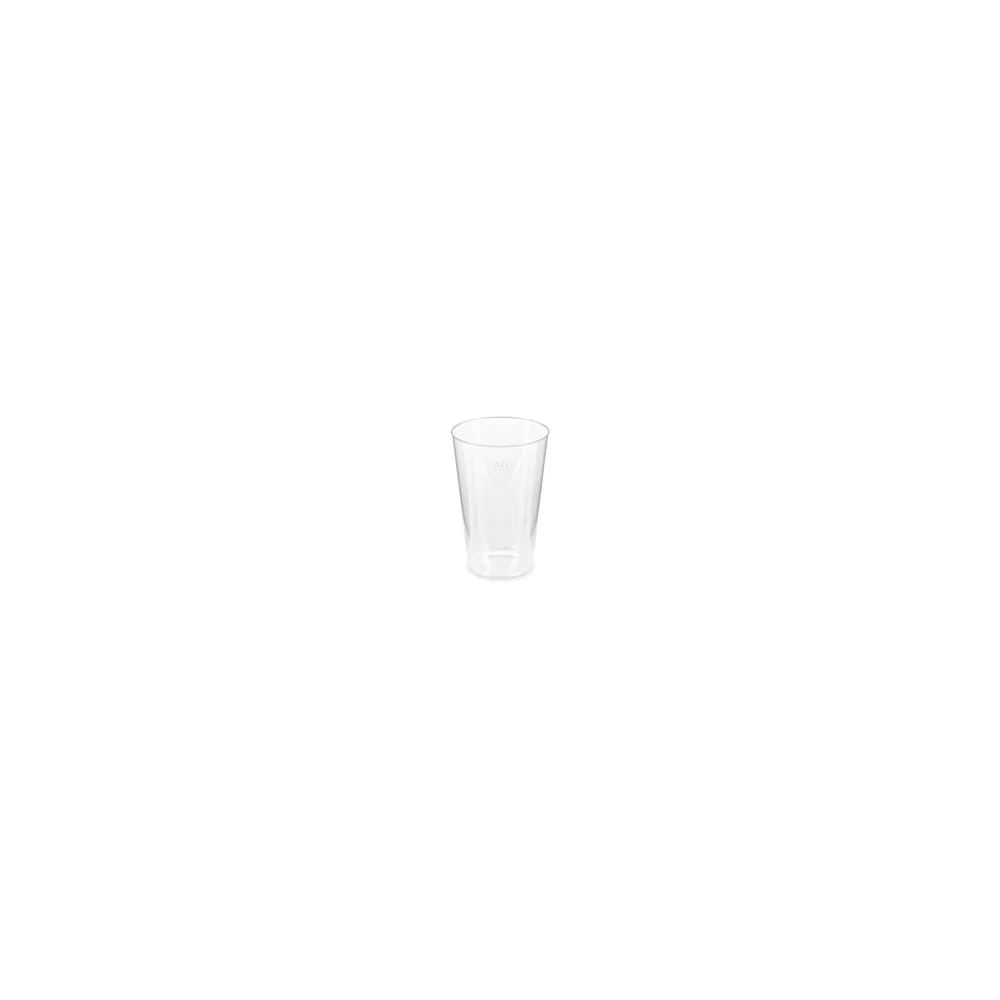 Trinkglas Trinkbecher Plastikbecher glasklar mit Eichstrich bei 400ml, 50 Stk.
