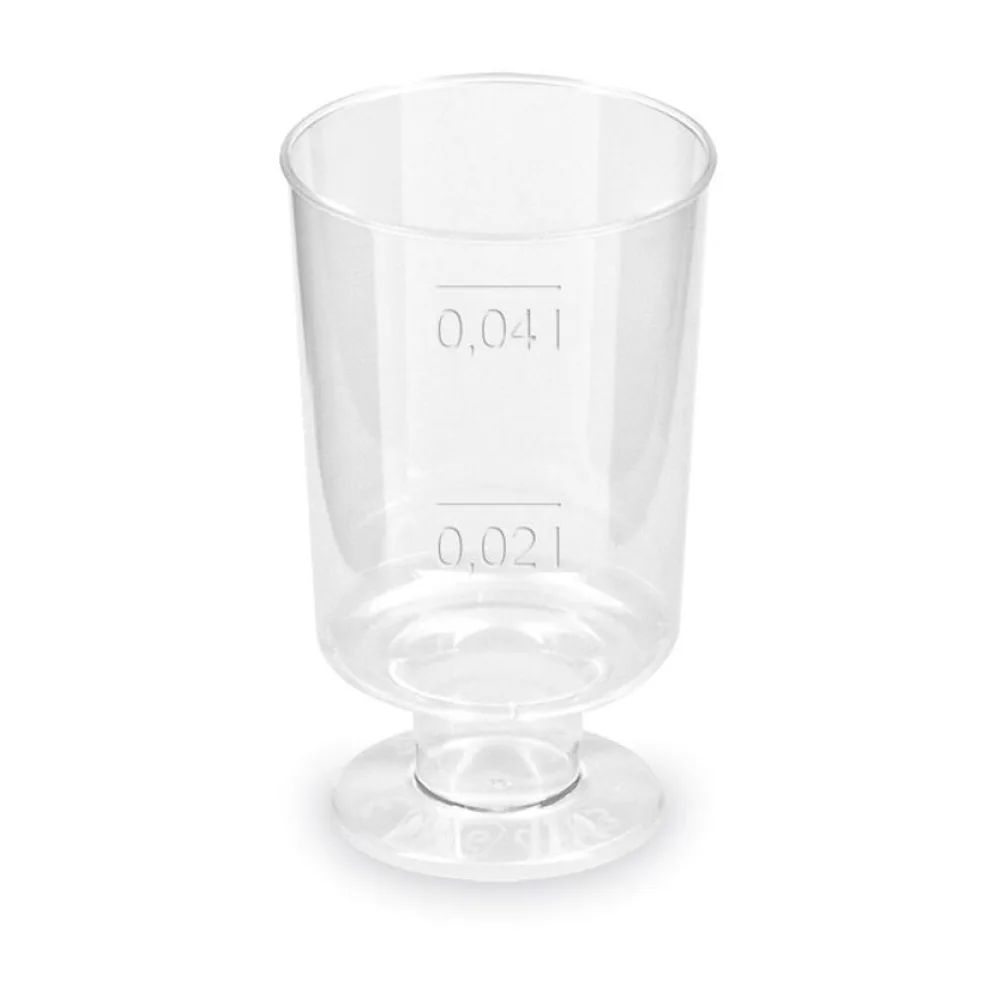 Schnapsglas mit Fuß Premium glasklar Shotgläser mit Eichstrich 2cl/4cl, 20 Stk. – Bild 2