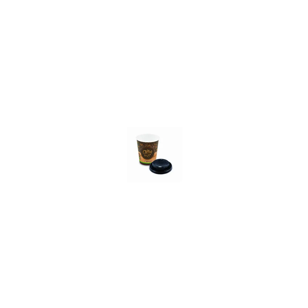 Kaffeebecher M 'Coffee To Go' Cappuccino mit Trinkdeckel 250ml 280ml, 10 Stk.