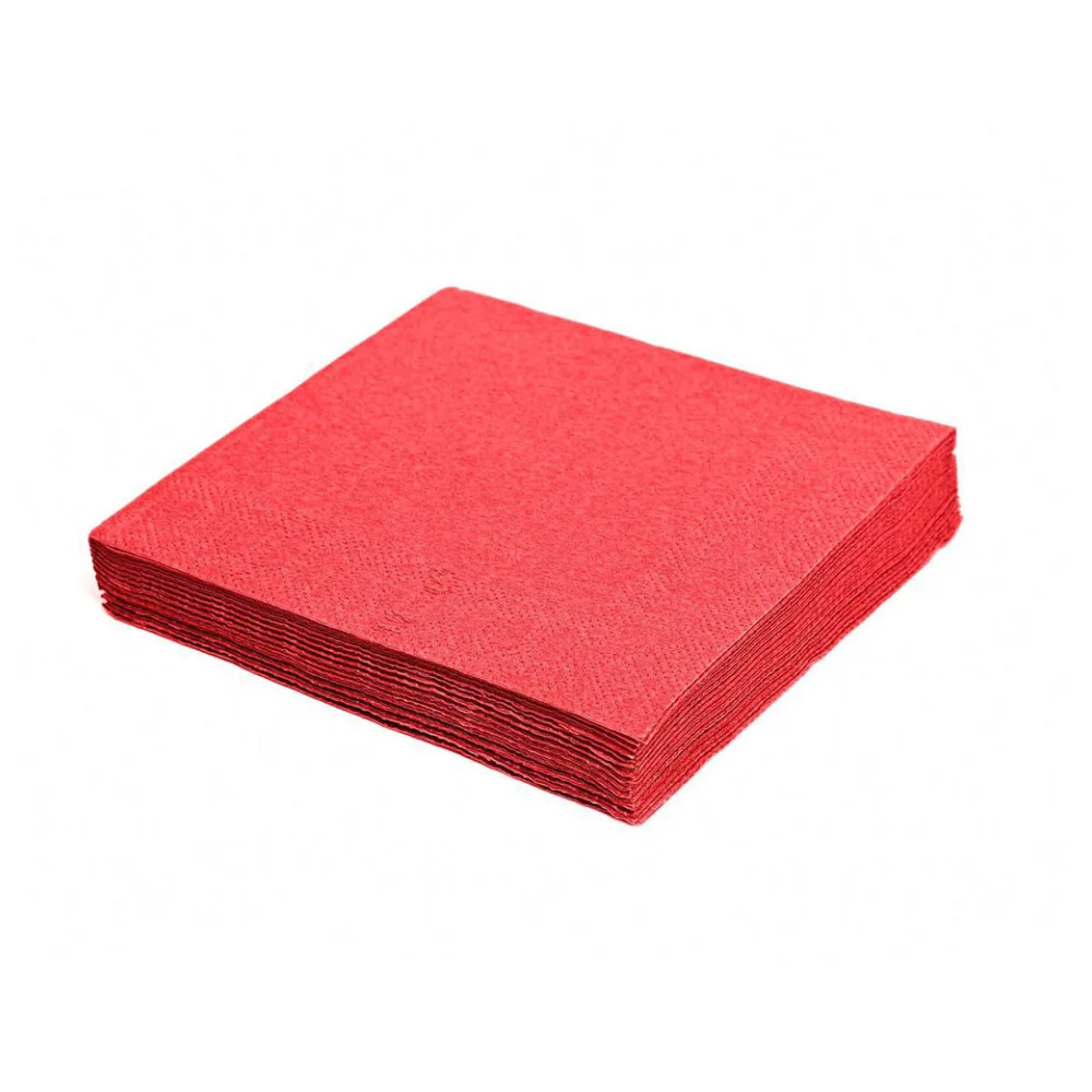 Servietten 33 x 33 cm 1/4 -Falz 3-lagig rot, 20 Stk. – Bild 2
