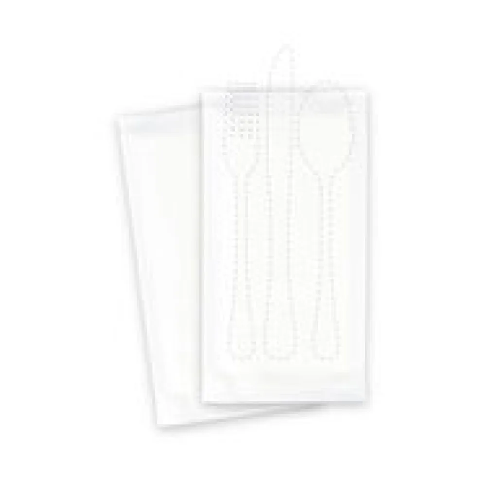 Bestecktaschen weiß 240x125mm inkl. Serviette 390x380mm weiß, 500 Stk.