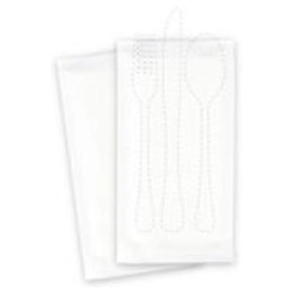 Bestecktaschen weiß 240x125mm inkl. Serviette 390x380mm weiß, 500 Stk. – Bild 3