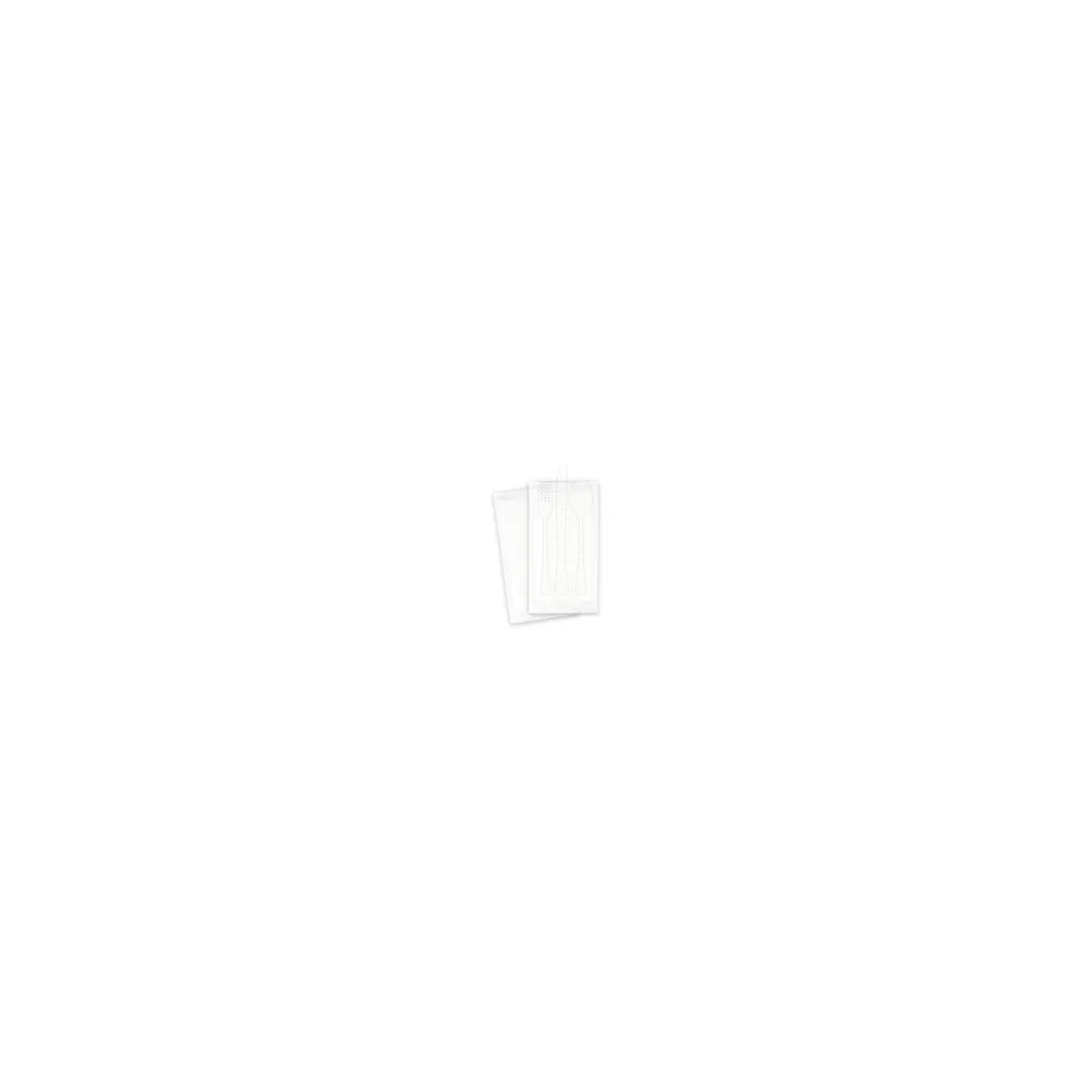 Bestecktaschen weiß 240x125mm inkl. Serviette 390x380mm weiß, 500 Stk.