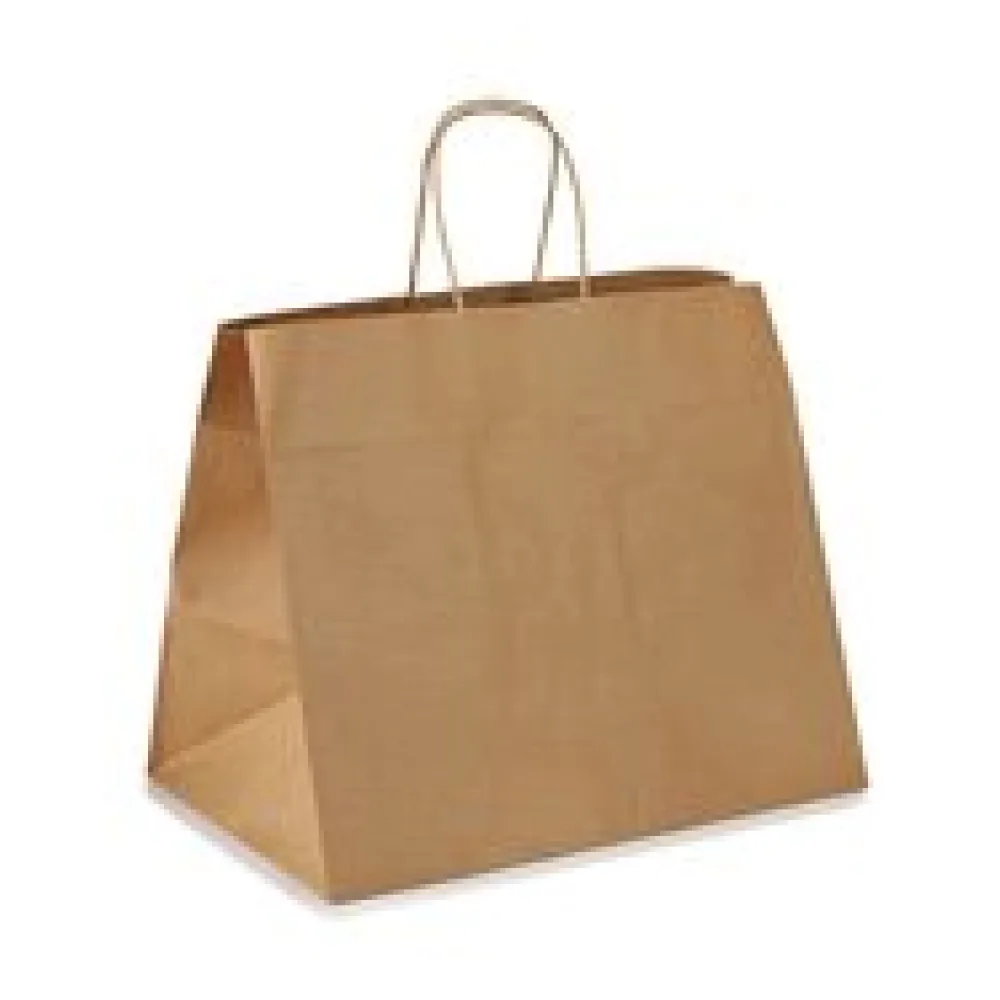 Papiertragetaschen mit Kordelhenkeln Kordeltaschen 320 + 215 x 270mm 80g braun