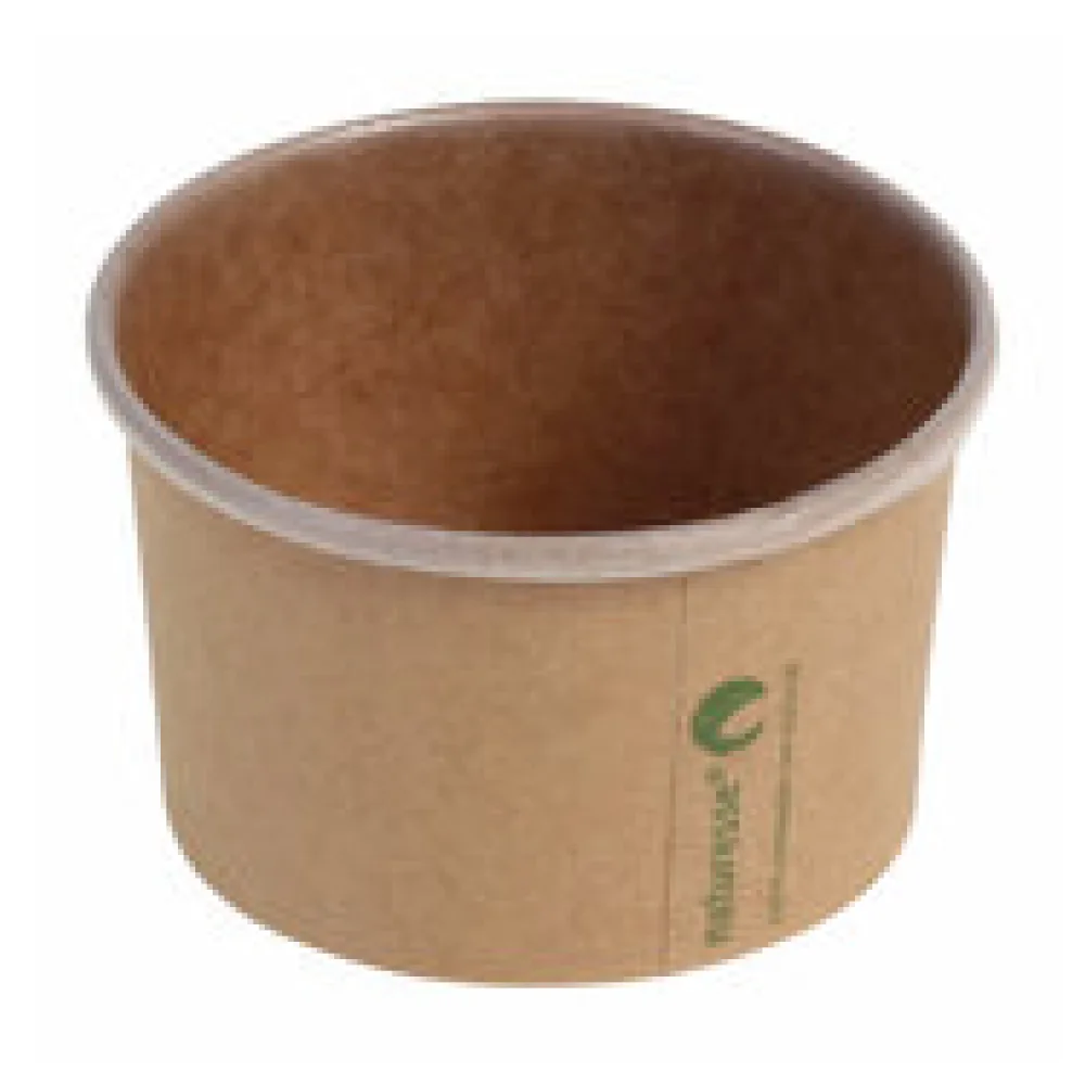 Eisbecher Pappbecher Kraft mit Biobeschichtung 120 ml O 75mm braun, 50 Stk.