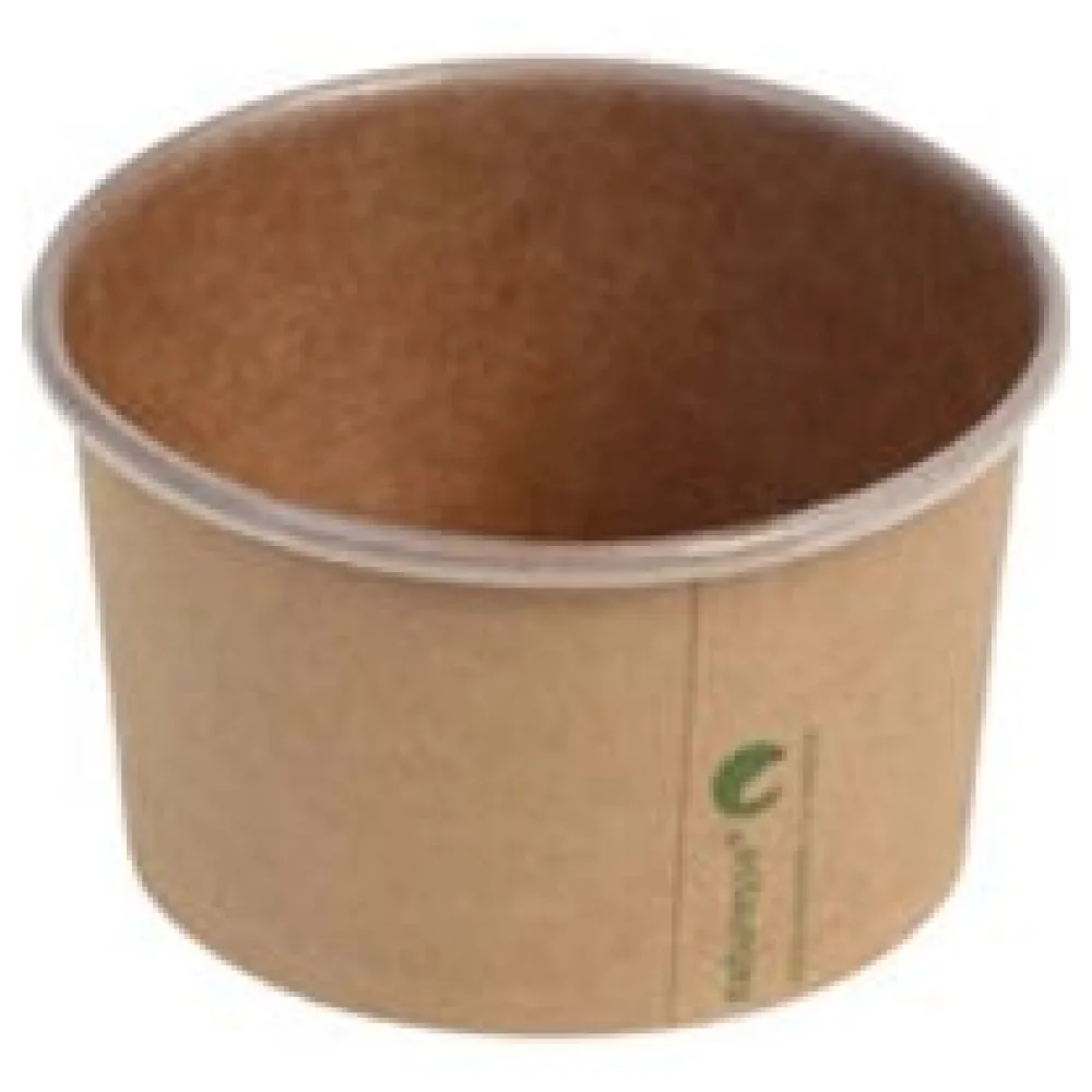 Eisbecher Pappbecher Kraft mit Biobeschichtung 180 ml O 85mm braun, 50 Stk. – Bild 3