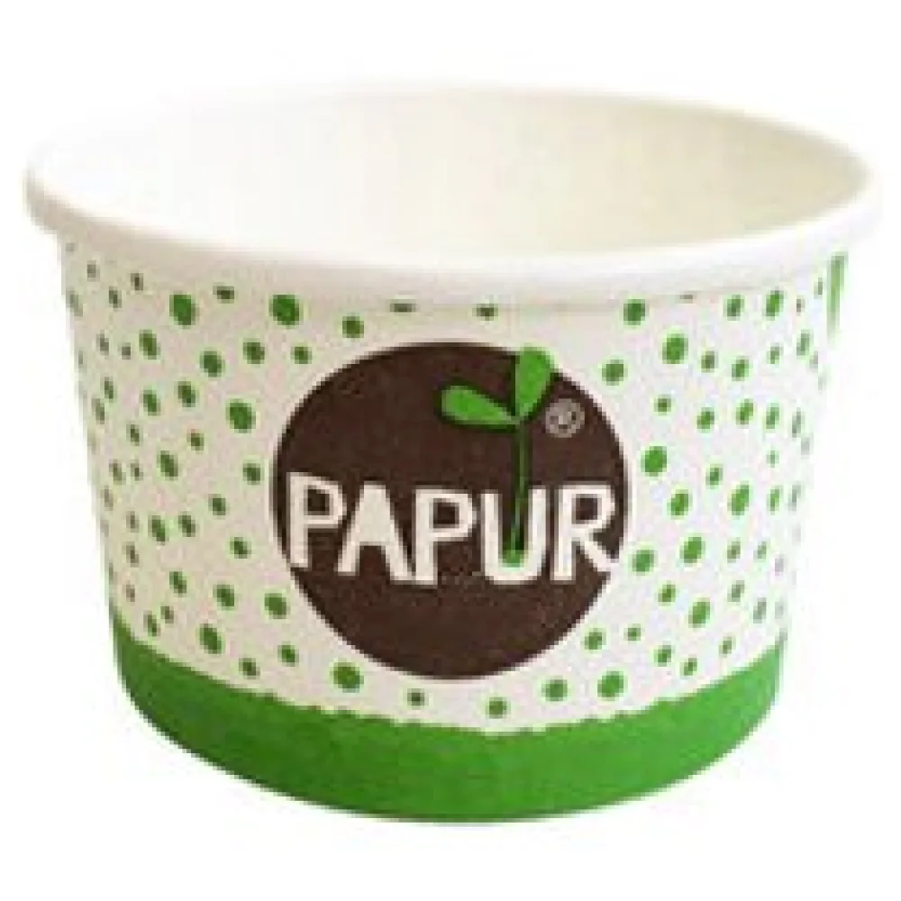 Bio Eisbecher Pappbecher PAPUR 100% ohne Kunststoff 160ml O85 Höhe 43mm, 50 Stk. – Bild 3