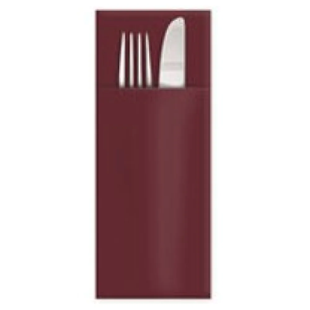 Servietten Bestecktaschen Premium 32 x 40 cm Airlaid bordeaux, 50 Stk. – Bild 3