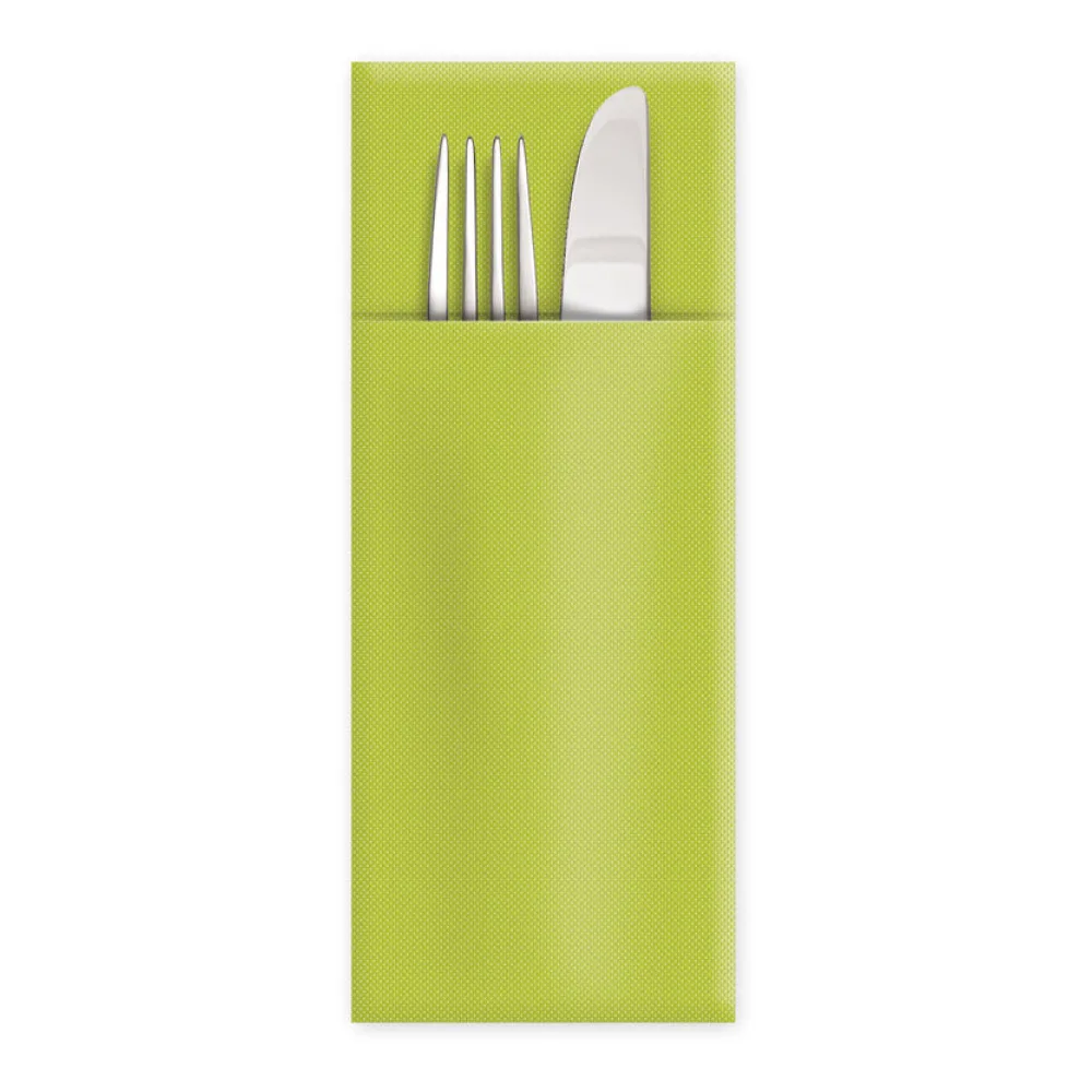 Servietten Bestecktaschen Premium 32 x 40 cm Airlaid gelbgrün, 50 Stk. – Bild 2
