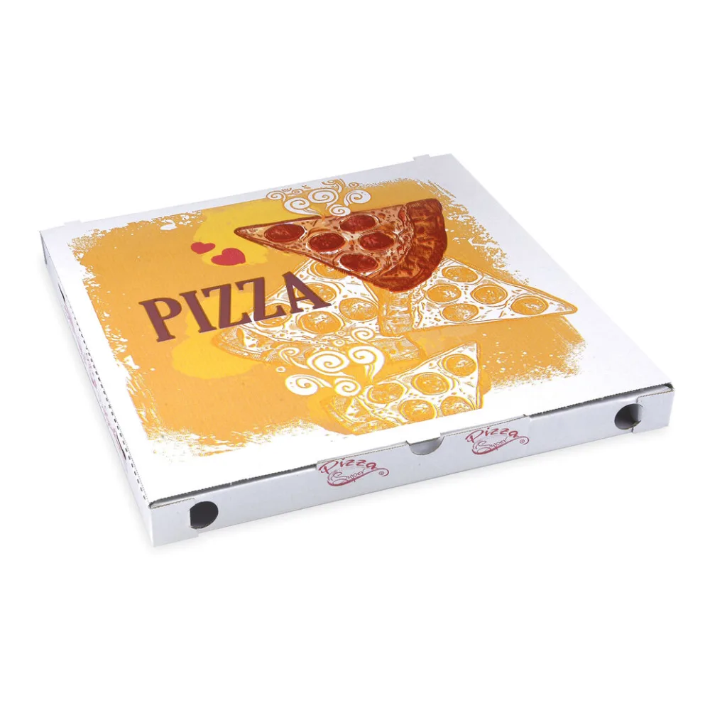 Pizzakarton aus Mikrowellpappe mit neutralem Motiv, 34 x 34 x 3 cm, 100 Stk. – Bild 2