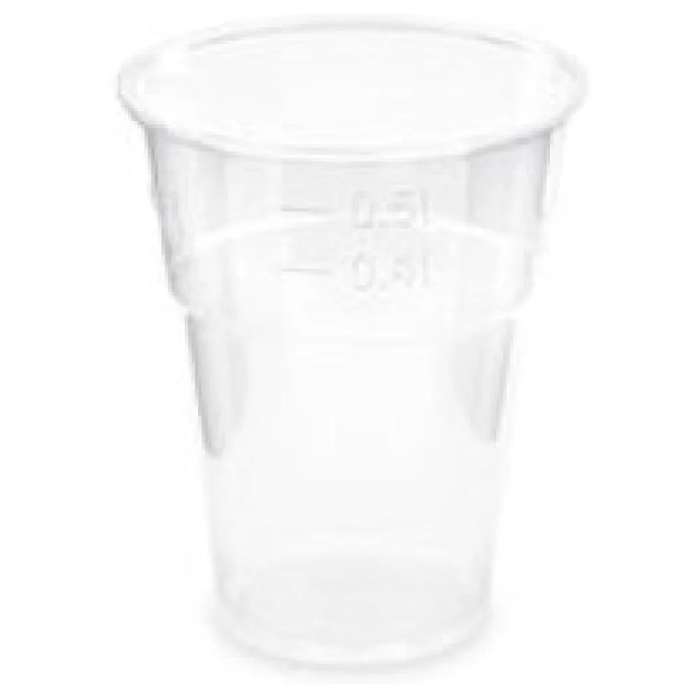BIO Trinkbecher klar 500 ml 0,5 l Eichstrich Biokunststoff PLA o 102mm 10 Stk. – Bild 3
