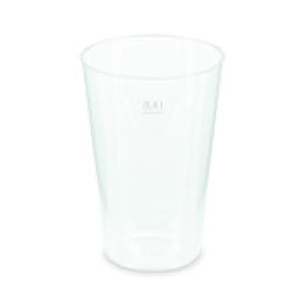 Mehrwegbecher Pfandbecher transparent PP Eichstrich 0,4 l O 8,6 cm, 50 Stk.