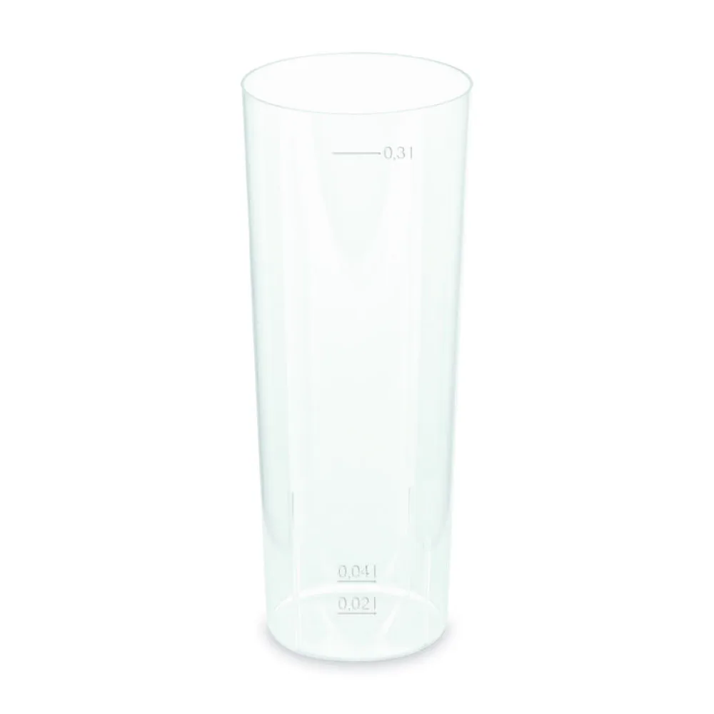 Mehrwegbecher Longdrink transparent PP Eichstriche 2 cl 4cl 0,3l, 10 Stk. – Bild 2