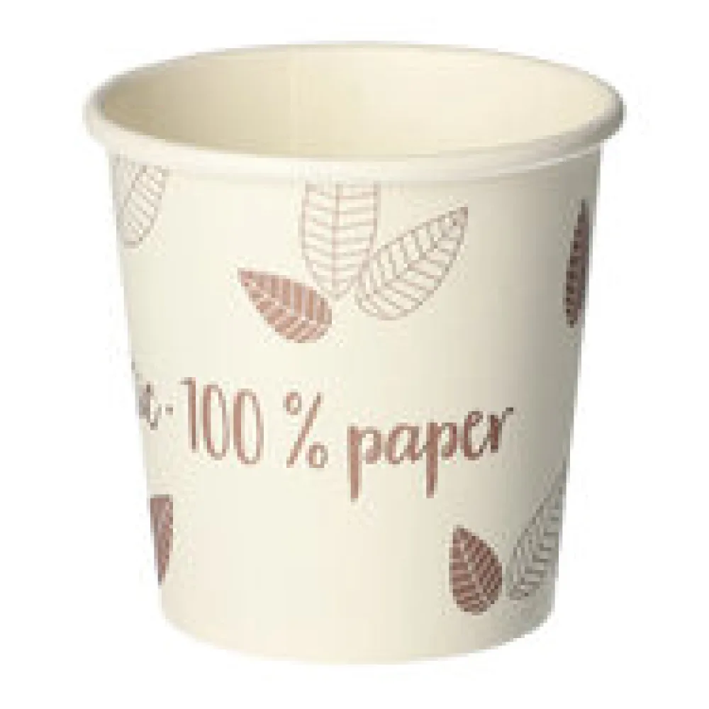 BIO Heißgetränke Trinkbecher Coffee to Go unbeschichtet weiß lila 100ml, 80 Stk.