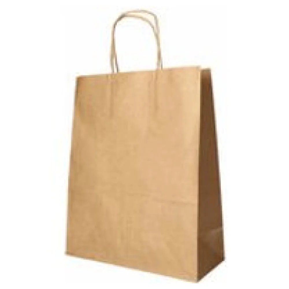 Papiertragetaschen mit Papierkordel Kordeltasche 28 x 22 x 10 cm braun, 25 Stk. – Bild 3