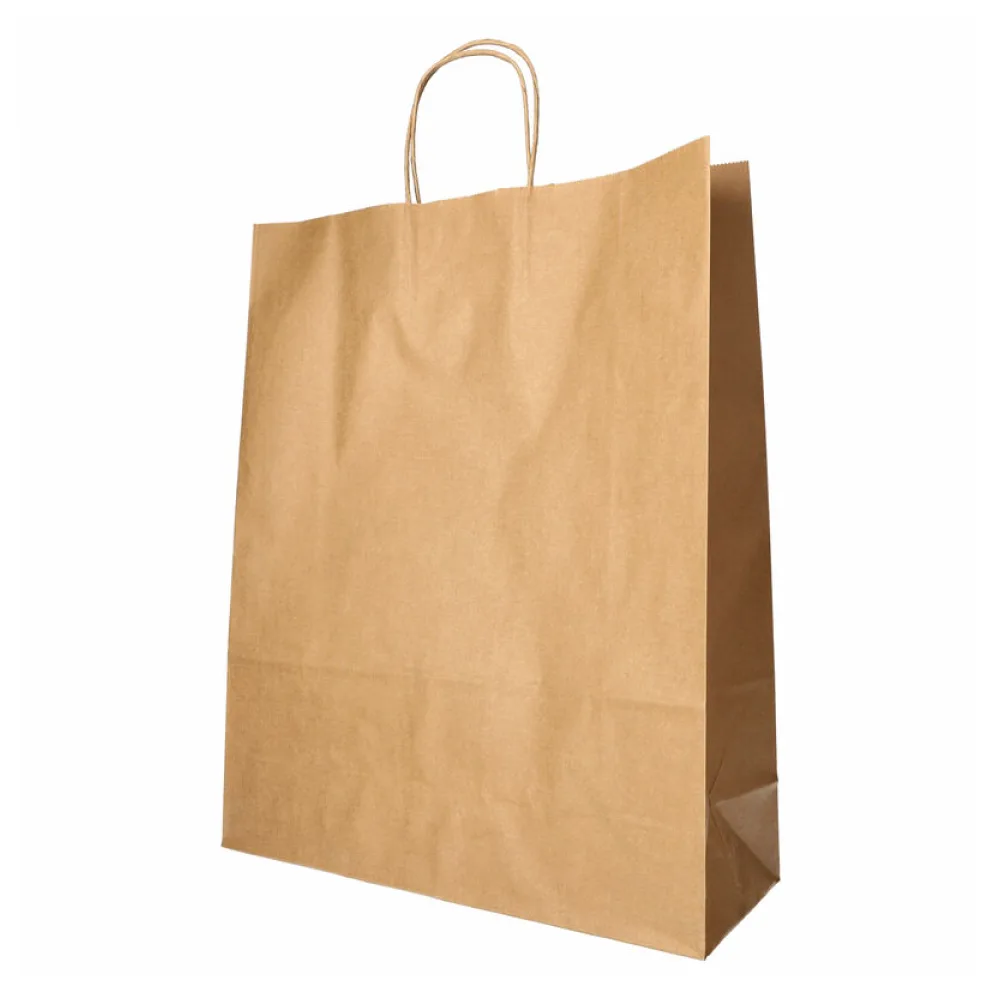 Papiertragetaschen mit Papierkordel Kordeltasche 40 x 32 x 12 cm braun, 25 Stk. – Bild 2