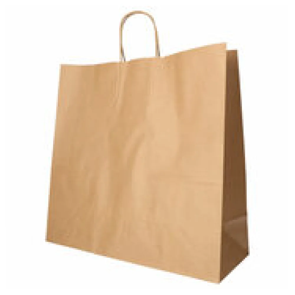 Papiertragetaschen mit Papierkordel Kordeltasche 35 x 35 x 14 cm braun, 25 Stk.