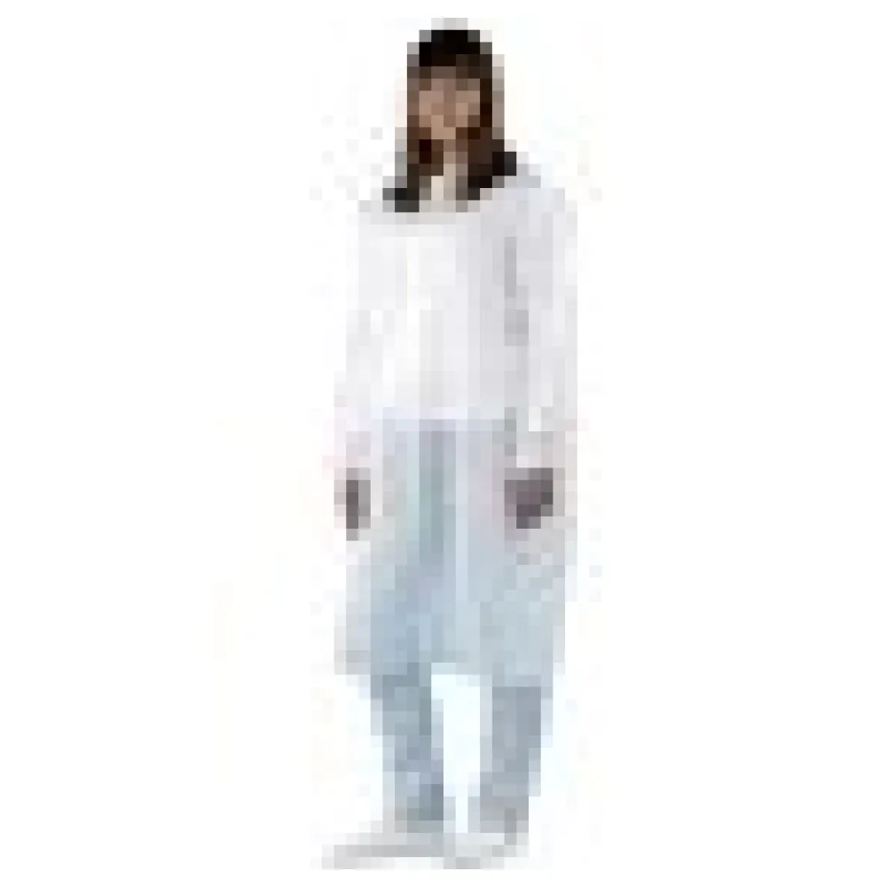 Besucherkittel aus Vlies, PP 120 cm weiss mit Druckknöpfen, 10 Stk. – Bild 4
