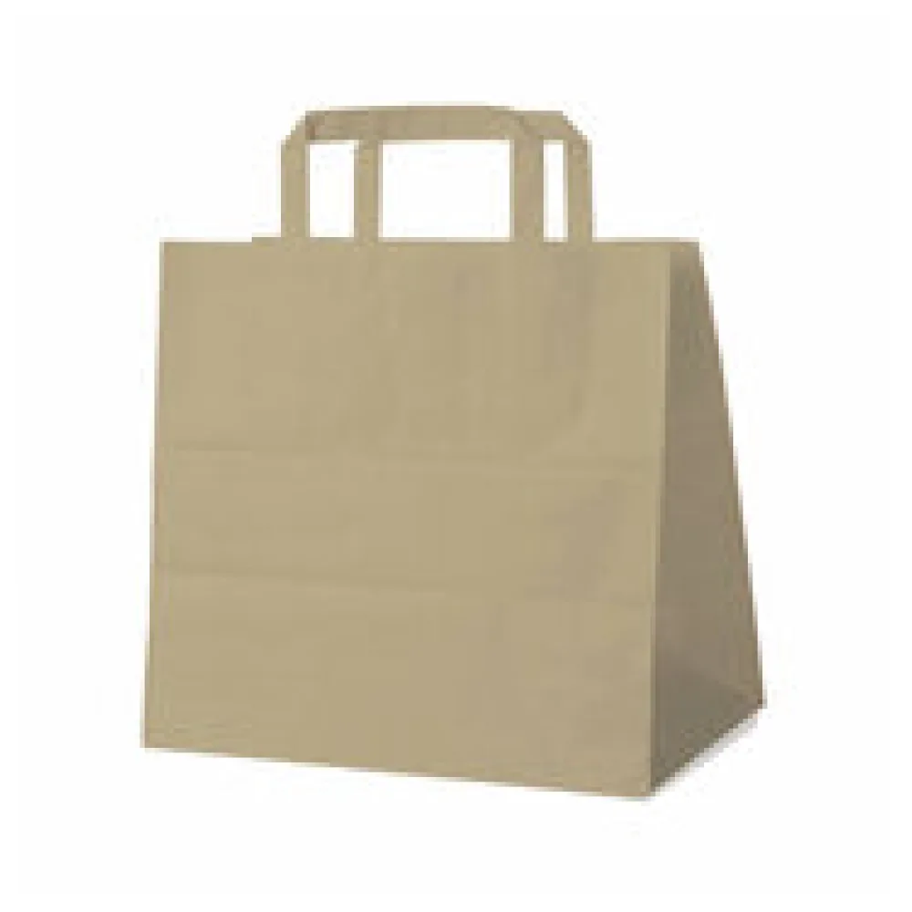 Papiertragetaschen 25 x 26 x 17 cm mit EAN-Code braun, 50 Stk.