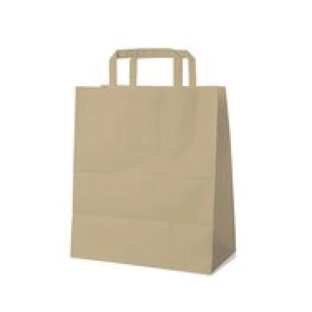 Papiertragetaschen 32 x 26 x 14 cm mit EAN-Code braun, 50 Stk.