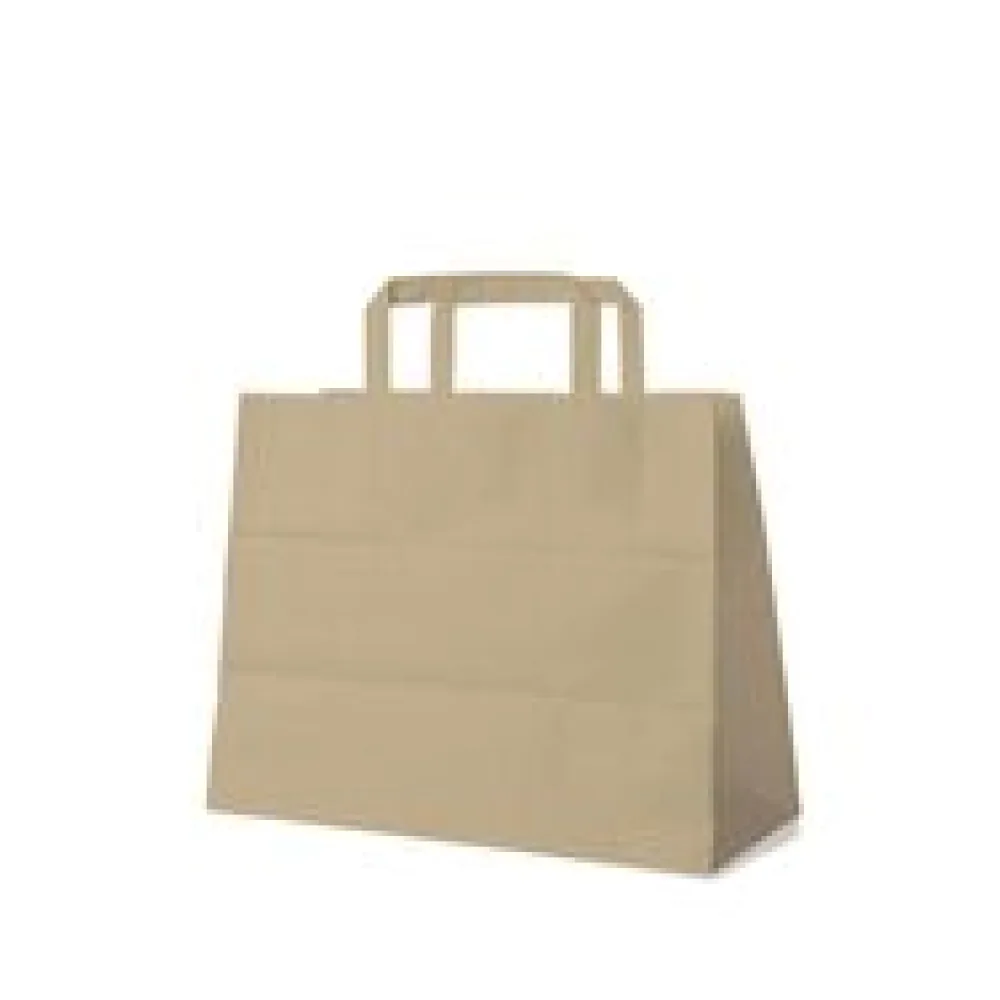 Papiertragetaschen 27 x 32 x 16 cm mit EAN-Code braun, 50 Stk.