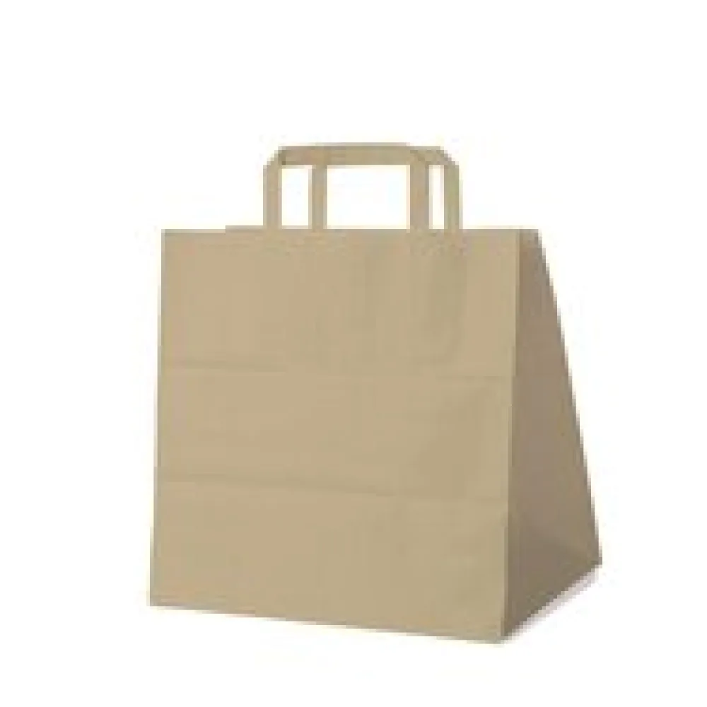 Papiertragetaschen 33 x 32 x 21 cm mit EAN-Code braun, 50 Stk.