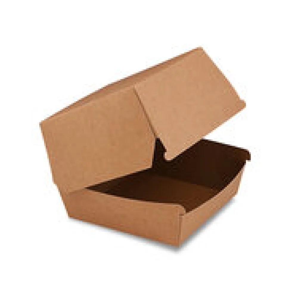 BIONATURE Hamburgerboxen kraft braun Fettbarriere Recycling 11x11x9cm, 50 Stk.