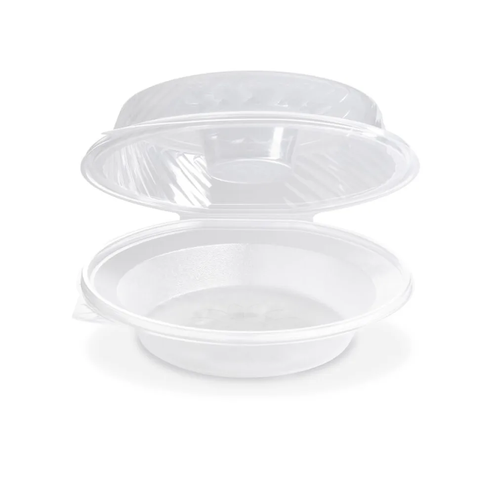 Salatschalen klar mit Dipfach im Domdeckel 1600ml, PP, 25 Stk. – Bild 2