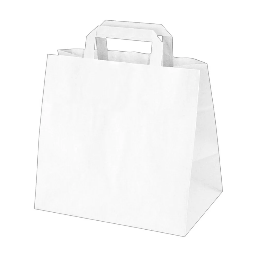 Papiertragetaschen 25 x 26 x 17 cm mit EAN-Code weiß, 250 Stk. – Bild 2