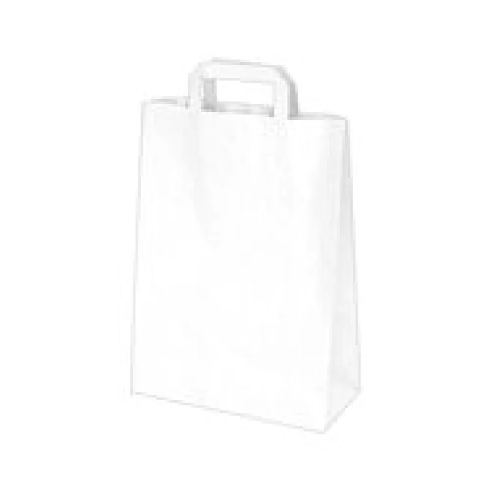 Papiertragetaschen 32 x 26 x 14 cm mit EAN-Code weiß, 250 Stk.