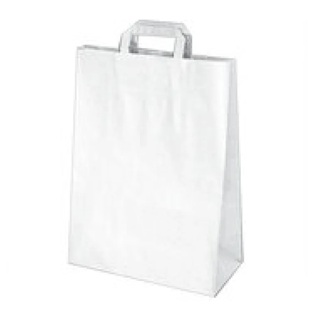 Papiertragetaschen 39 x 32 x 16 cm mit EAN-Code weiß, 250 Stk.