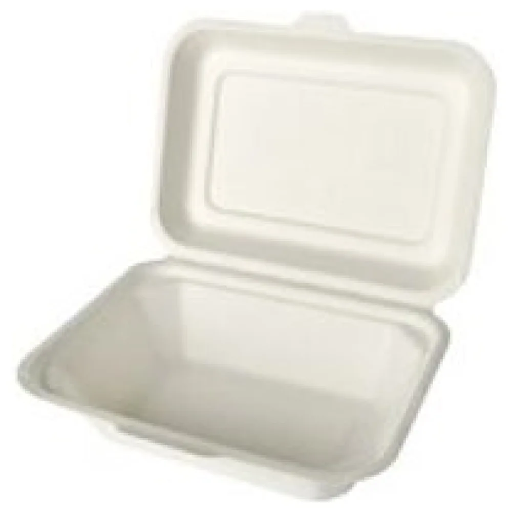 Menüboxen aus Zuckerrohr ungeteilt 6 x 18 x 12,5 cm weiss, 25 Stk. – Bild 3