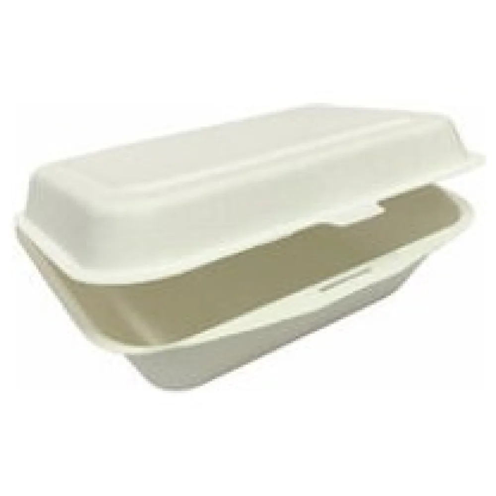 Menüboxen ToGo 191x135x59mm 1-teilig aus Zuckerrohr nature weiß, 50 Stk. – Bild 3