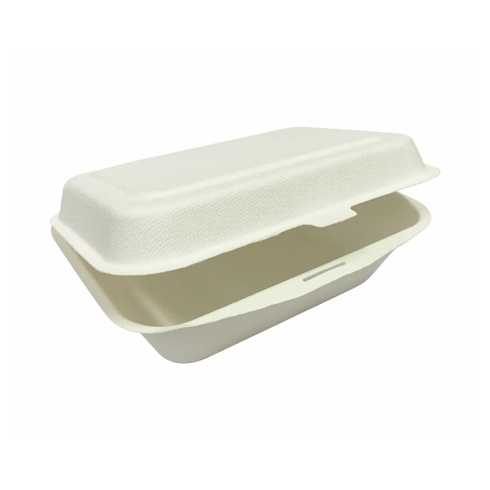 Menüboxen ToGo 191x135x59mm 1-teilig aus Zuckerrohr nature weiß, 50 Stk. – Bild 2