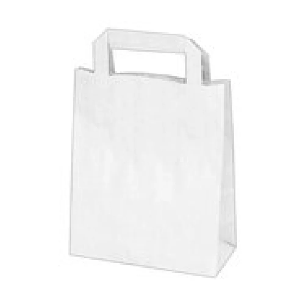 Papiertragetaschen 22 x 18 x 8 cm mit EAN-Code weiss, 50 Stk.